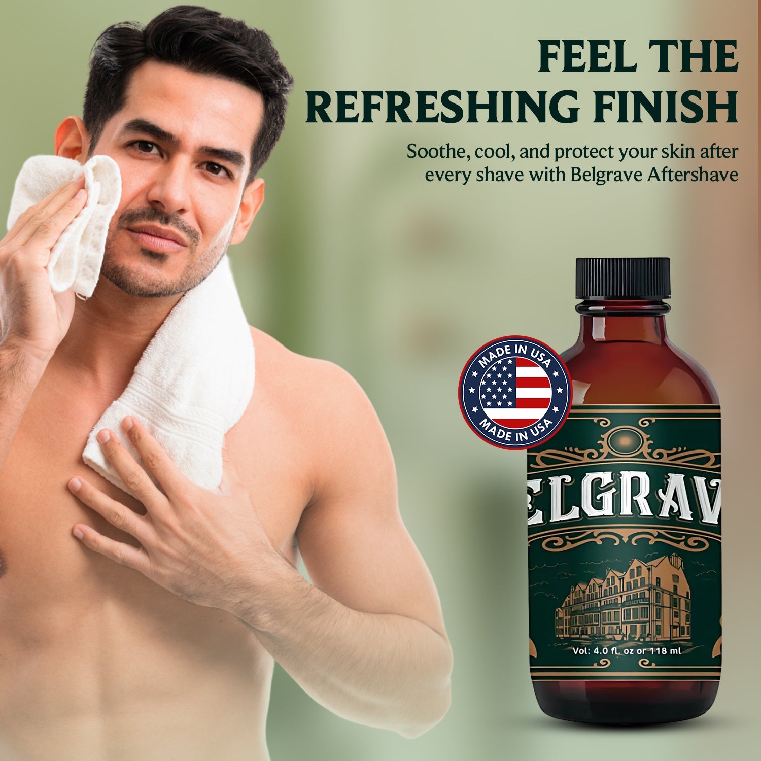 Complete men's shaving kit with tallow soap brush and aftershave