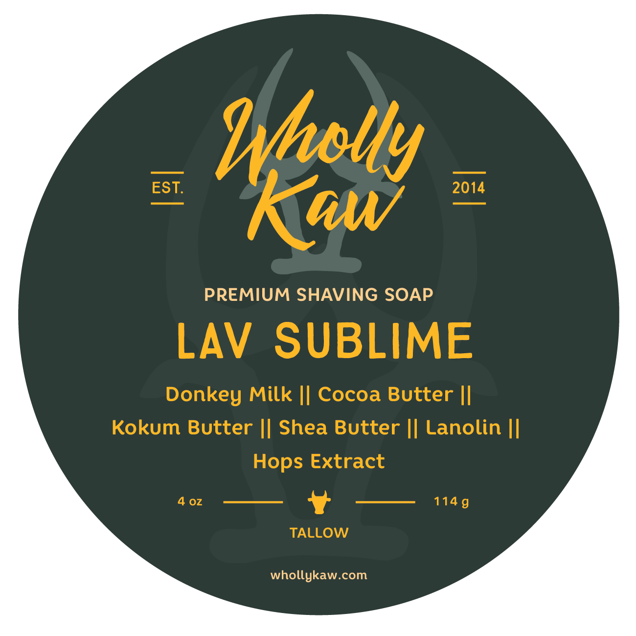 Lav Sublime Shaving Soap, Tallow + Vegan | WhollyKaw